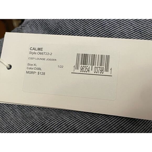 Johnny Was Calme‎ Cozy Lounge Jogger Pants Size XL Blue Stripe Comfort Ankle NWT - Picture 7 of 7